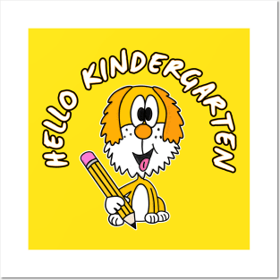 Hello Kindergarten Dog First Day Of School 2022 Posters and Art